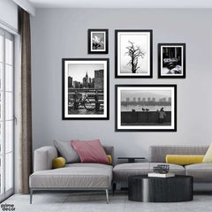 A Day Out Grayscale B&W Luxury (5 Panel) Landscape Wall Art - Prime Décor