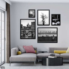 A Day Out Grayscale B&W Luxury (5 Panel) Landscape Wall Art