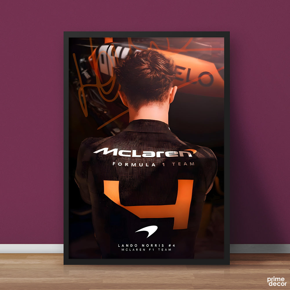 Number 4 Lando Norris McLaren F1 Team | Cars Wall Art - Prime Décor