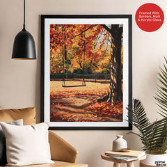 Beautiful Autumn Season Park View Artwork | Abstract Nature Artwork #00594