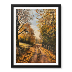 Beautiful Autumn Season View From A Hill Top | Abstract Nature Artwork #00595