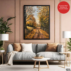 Beautiful Autumn Season View From A Hill Top | Abstract Nature Artwork #00595