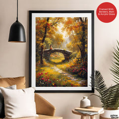 Little Girl Sitting In The Park With Flowers | Abstract Floral Artwork #00597