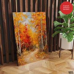 Forest Surrounded By Autumn Season | Abstract Floral Artwork #00598