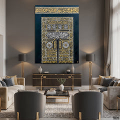 Kiswa Kaaba Gold Leaf Original Painting Acrylic Wall Art | Handmade Painting