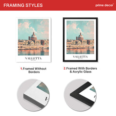 Valletta City Malta | Abstract Travel Artwork #00614