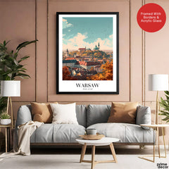 Warsaw City Poland | Abstract Travel Artwork #00617