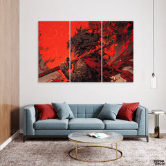 Abstract Artwork Of Demon Slayer (3 Panel) Anime Wall Art