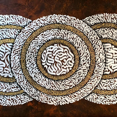 Ayatul Kursi & Four Quls Spiral Original Painting Acrylic Wall Art | Handmade Painting