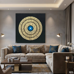 Four Quls Mandala Spiral Gold Leaf Original Painting Acrylic Wall Art | Handmade Painting