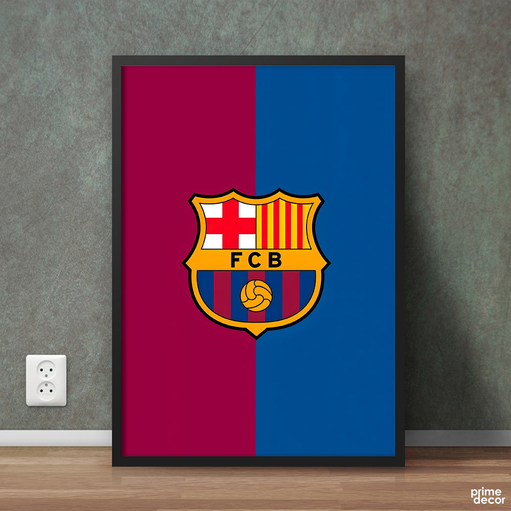 FC Barcelona With Split Color Background | Sports Wall Art - Prime Décor