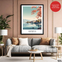 Geneva City Switzerland | Abstract Travel Artwork #00629