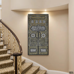 Kiswa Kaaba Gold Leaf Original Painting Acrylic Wall Art | Handmade Painting