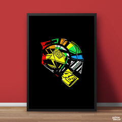 Valentino Rossi Helmet VR46 Neon Colors | Sports Wall Art - Prime Décor