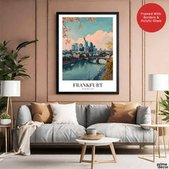 Frankfurt City Germany | Abstract Travel Artwork #00644