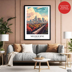Melbourne City Australia | Abstract Travel Artwork #00646