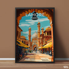 Lahore Pakistan Colorful Illustration Series | Travel Poster Wall Art - Prime Décor