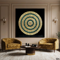 Ayatul Kursi & Surah Fatiha Gold Leaf Original Painting Acrylic Wall Art | Handmade Painting