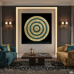 Ayatul Kursi & Surah Fatiha Gold Leaf Original Painting Acrylic Wall Art | Handmade Painting