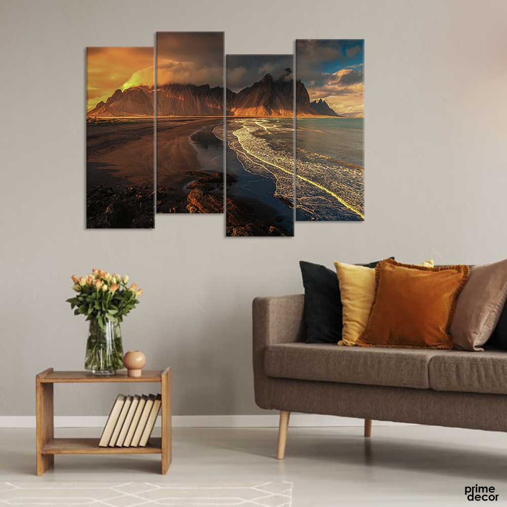 Seashore Hills Aerial View (4 Panel) Nature Wall Art - Prime Décor