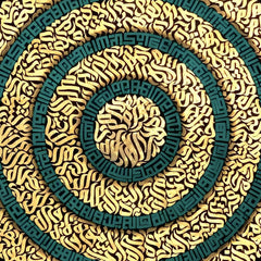 Ayatul Kursi & Surah Fatiha Gold Leaf Original Painting Acrylic Wall Art | Handmade Painting