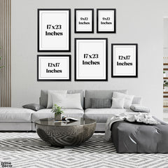 Sea Blue Allah Muhammad Calligraphy With Mosque (6 Panel) Islamic Wall Art - Prime Décor