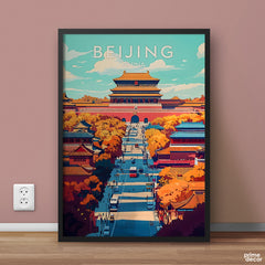 Beijing China Colorful Illustration Series | Travel Poster Wall Art - Prime Décor