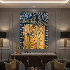 Door of Kaaba Original Painting Acrylic Wall Art | Handmade Painting