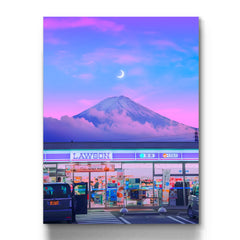 Crescent Over Mount Fuji