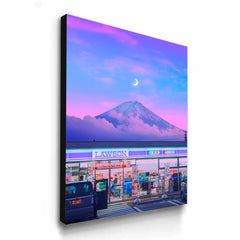 Crescent Over Mount Fuji