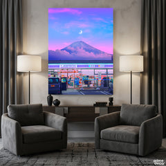 Crescent Over Mount Fuji