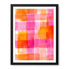 Abstract Pink & Orange Brush Paint Artwork | Abstract Fashion Artwork #00662