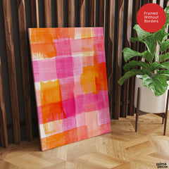 Abstract Pink & Orange Brush Paint Artwork | Abstract Fashion Artwork #00662