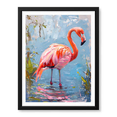 Beautiful Bird With Colorful Paint Stroke In Water | Abstract Nature Artwork #00676