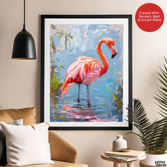 Beautiful Bird With Colorful Paint Stroke In Water | Abstract Nature Artwork #00676