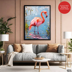 Beautiful Bird With Colorful Paint Stroke In Water | Abstract Nature Artwork #00676