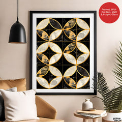 Black & Gold Geometric Shapes Artwork | Abstract Fashion Artwork #00679