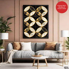 Black & Gold Geometric Shapes Artwork | Abstract Fashion Artwork #00679