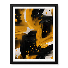 Black & Gold Abstract Brush Paint Stroke Artwork | Abstract Fashion Artwork #00682
