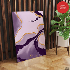 Abstract Pink & Purple Artwork With Golden Lines | Abstract Fashion Artwork #00689