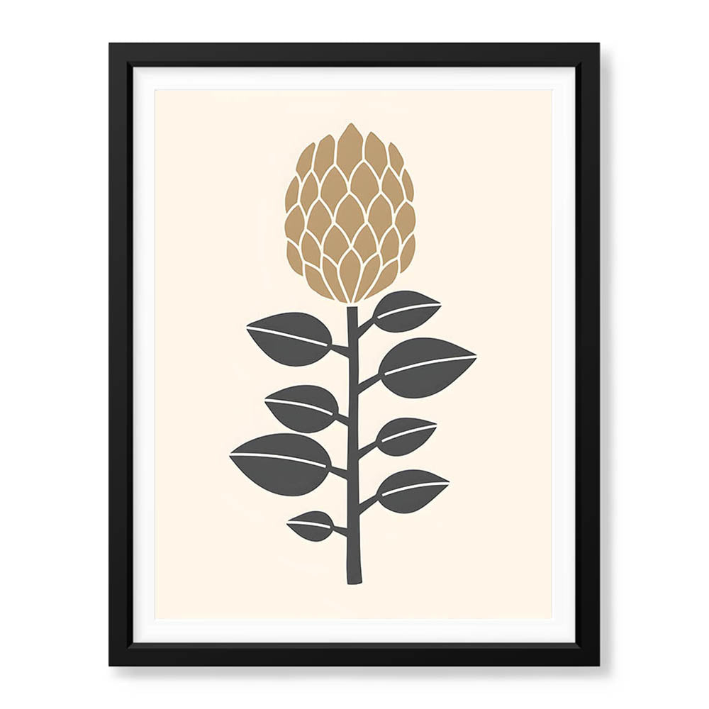 Beautiful Floral Portrait Over Beige Background | Abstract Floral Artwork #0068 - Prime Décor