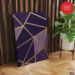 Abstract Pink & Purple Geometric Artwork With Golden Lines | Abstract Fashion Artwork #00692
