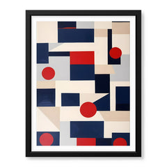 Abstract Red & Blue Geometric Shape Designs | Abstract Fashion Artwork #00698