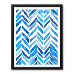 Blue and White Leaf Pattern Design | Abstract Floral Artwork #00714