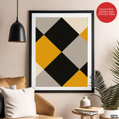 Gray Black & Gold Abstract Geometric Shapes Artwork | Abstract Fashion Artwork #00728