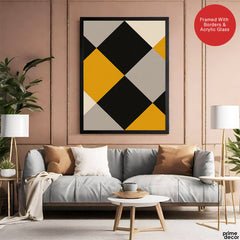 Gray Black & Gold Abstract Geometric Shapes Artwork | Abstract Fashion Artwork #00728
