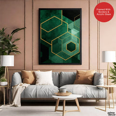 Mystic Marble Series Geometric Shapes - Emerald | Abstract Signature Artwork #00732
