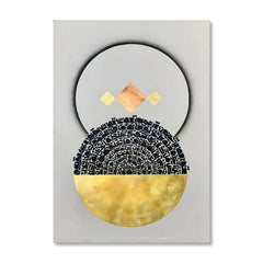 Ayatul Kursi Geometric Gold Leaf Original Painting Acrylic Wall Art | Handmade Painting