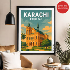 Karachi Pakistan Illustration City Poster | Travel Artwork #00747