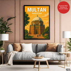 Multan Pakistan Illustration City Poster | Travel Artwork #00748